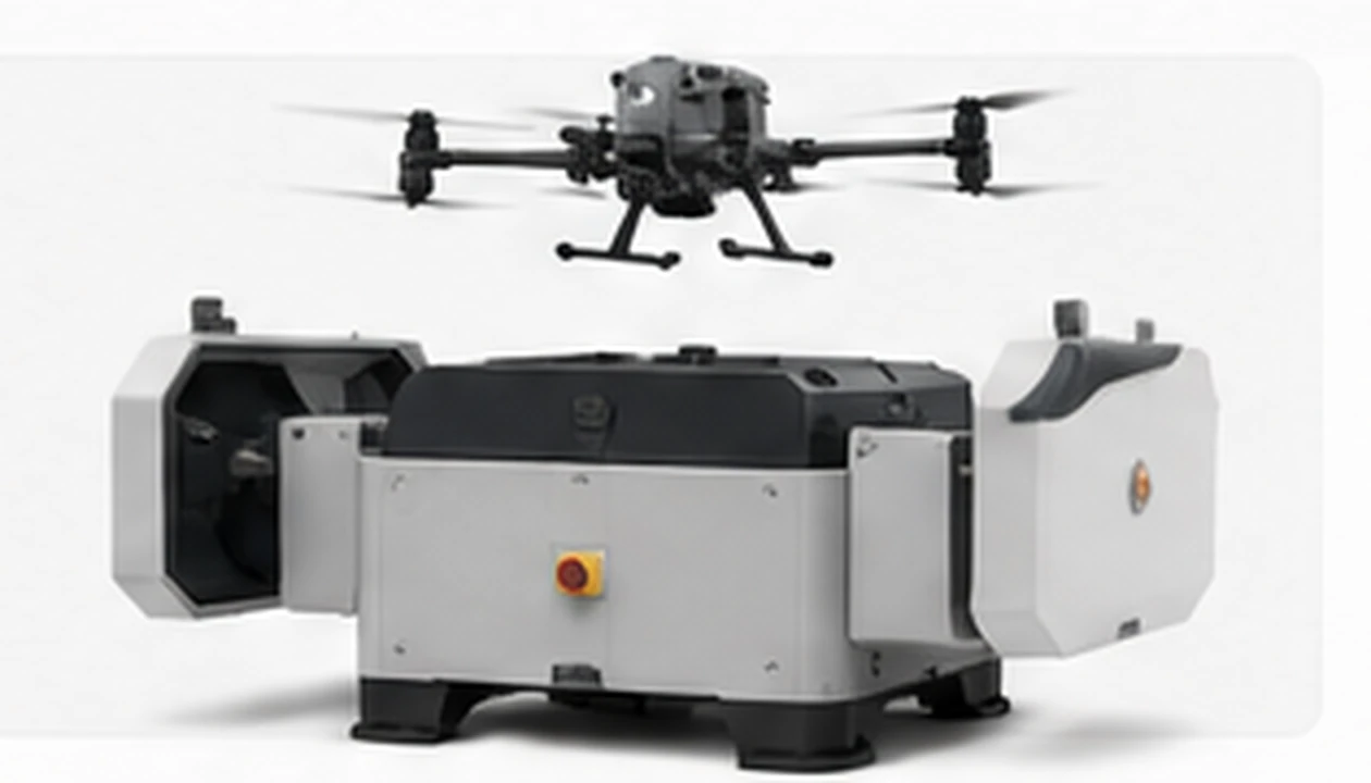 Stație DJI Dock 3 și dronă din seria Matrice 4D