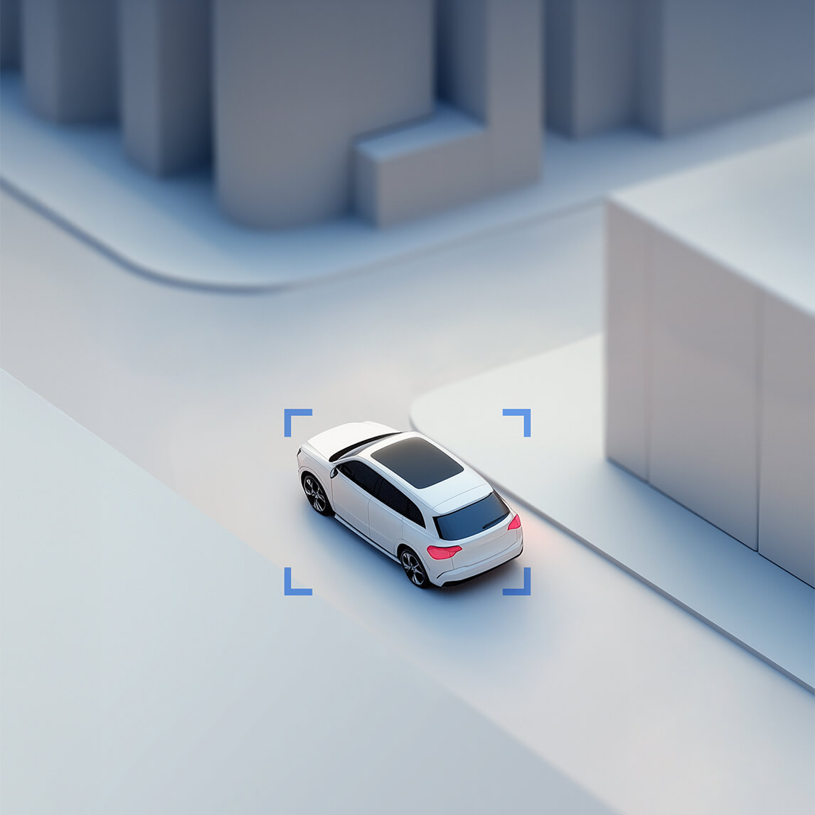 Ilustrație DJI: urmărirea unui vehicul cu Smart Track