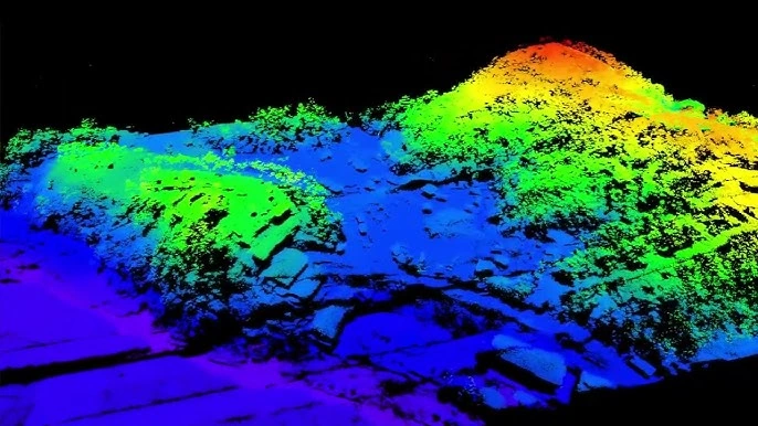 Nor de puncte LiDAR colorat în funcție de înălțime